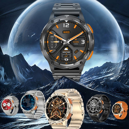 AK59 1.43 inch AMLOED Round Screen Steel Strap Smart Watch - Shello's Creative Boutique