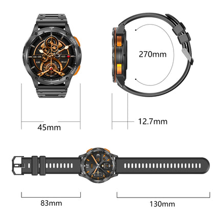 AK59 1.43 inch AMLOED Round Screen Steel Strap Smart Watch - Shello's Creative Boutique