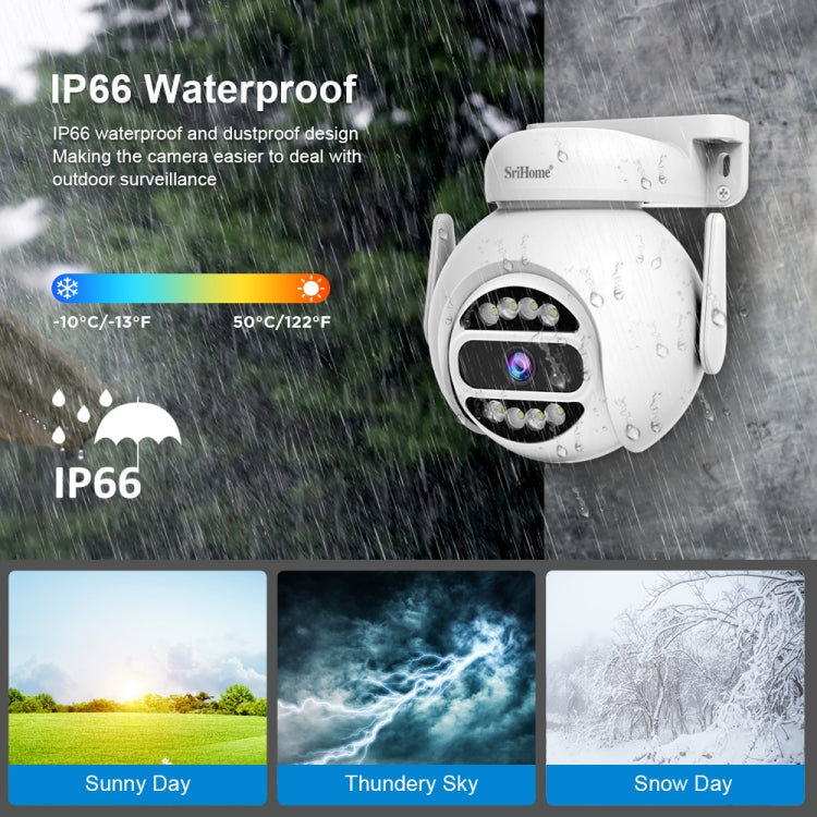 SriHome SH047 4MP IP66 Waterproof Motion Detection Night Vision WiFi HD Camera, SH047 - Shello's Creative Boutique