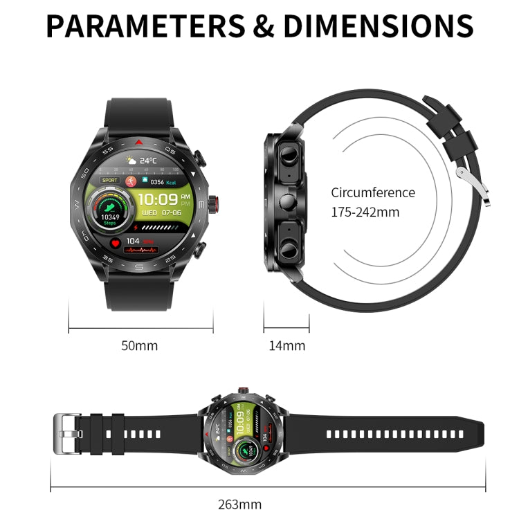 LEMFO T95 1.52 inch IPS Screen 2 in 1 Bluetooth Earphone Smart Watch Support Health Monitoring - Shello's Creative Boutique