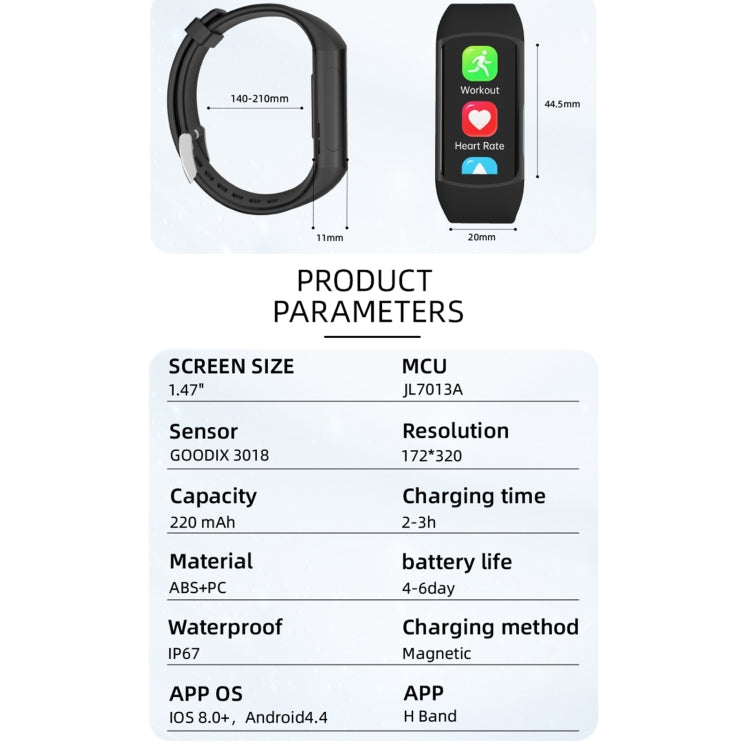Spovan H7 BT5.3 IP67 1.47 inch Smart Sport Watch, Support Bluetooth Call / Sleep / Blood Oxygen / Heart Rate / Blood Pressure Health Monitor - Shello's Creative Boutique