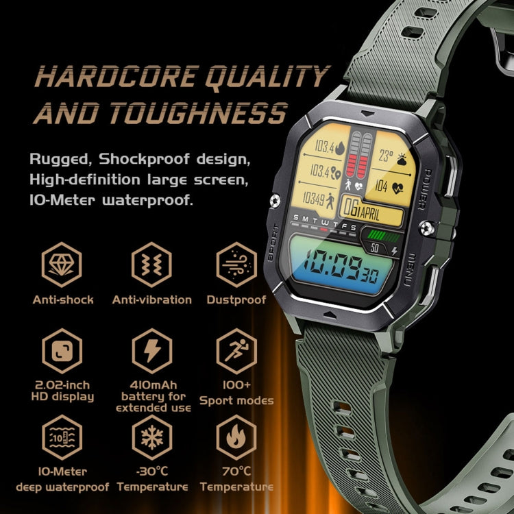 LEMFO C28 2.02 inch Sport Smart Watch, Support Bluetooth Call / Sleep / Blood Oxygen / Heart Rate / Blood Pressure Health Monitor - Shello's Creative Boutique
