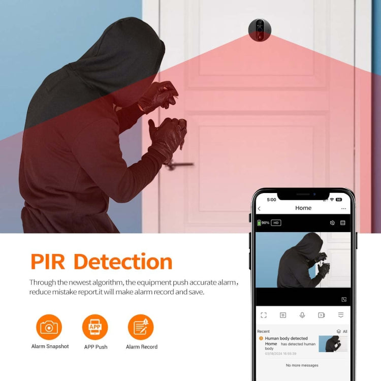 ESCAM C89 1080P 4.3 inch Smart Digital Door Viewer, Support Wide Angle PIR & Night Vision Photo, C89