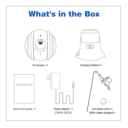 ESCAM QF011 2MP Smart Pet Robot Camera with Night Vision & APP Remote Control, QF011 SUNSKY