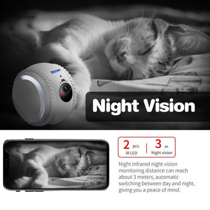ESCAM QF011 2MP Smart Pet Robot Camera with Night Vision & APP Remote Control, QF011 SUNSKY