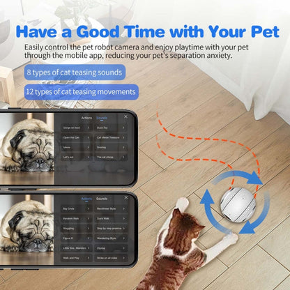 ESCAM QF011 2MP Smart Pet Robot Camera with Night Vision & APP Remote Control, QF011 SUNSKY