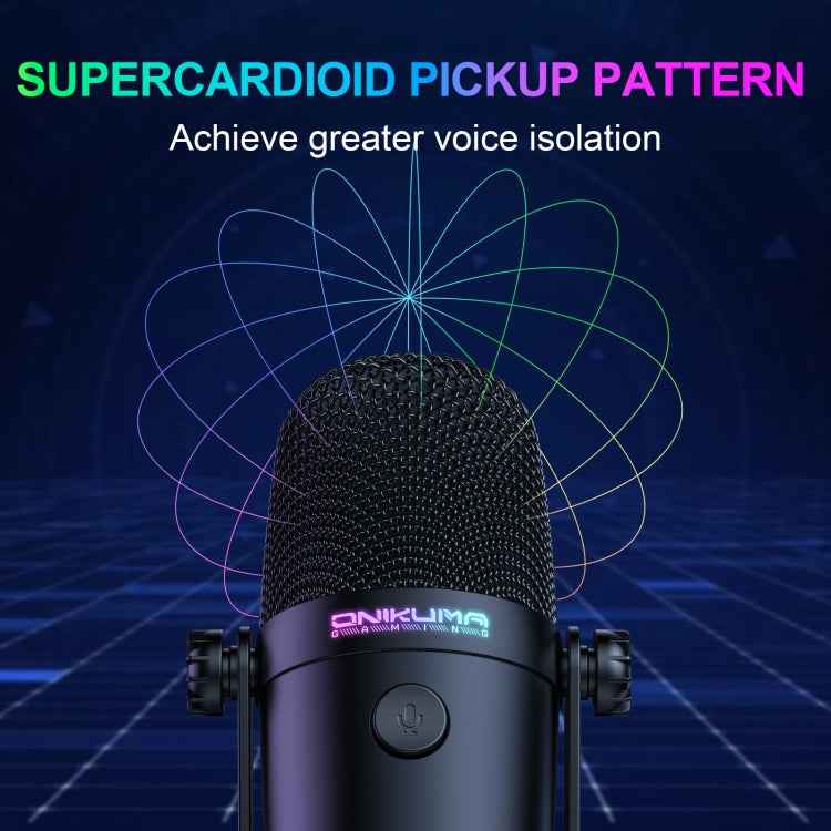 ONIKUMA M830 USB Desktop Colorful RGB Condenser Microphone