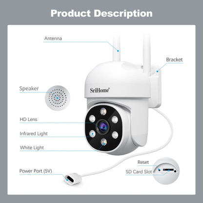 SriHome SH061 2MP 2.4G WiFi AI Humanoid Tracking Infrared Night Vision Camera, EU Plug, US Plug, UK Plug - Shello's Creative Boutique