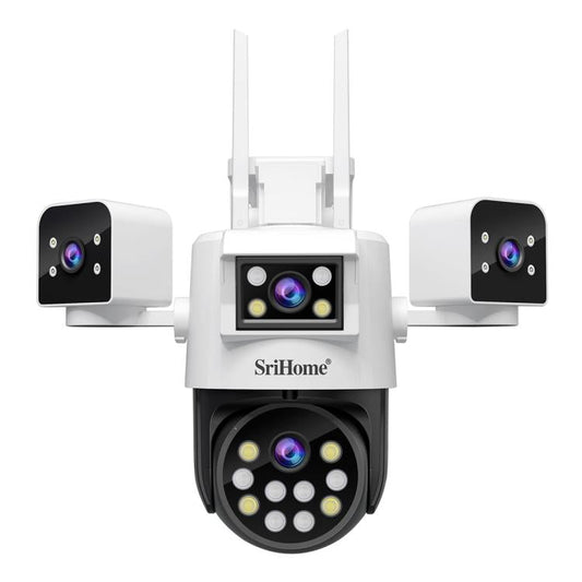 SriHome SH066 8MP HD Quad Lens Security Camera, Support Full Color Night Vision / Two-way Audio, EU Plug, US Plug, UK Plug, AU Plug SUNSKY