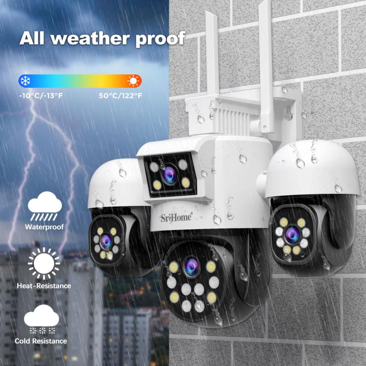 SriHome SH069 8MP 3X Digital Zoom HD Quad-lens Security Camera, US Plug, EU Plug, AU Plug, UK Plug SUNSKY