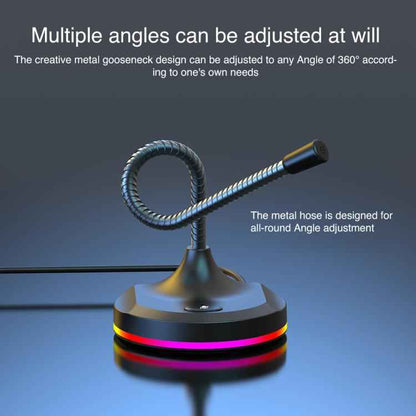 USB Multi-function Microphone RGB Light Built-in Sound Card