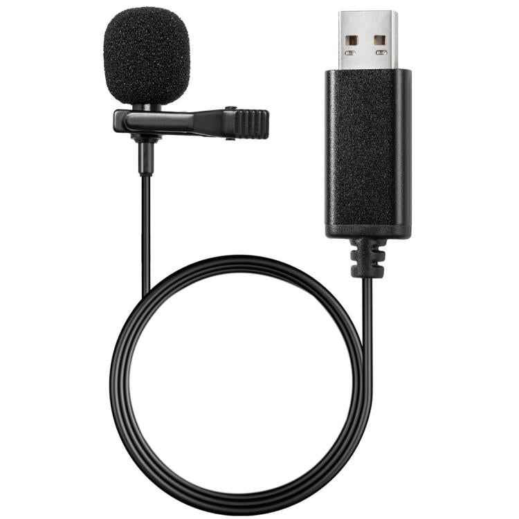 USB Interface Lavalier Microphone for Laptop Live Conference Recording