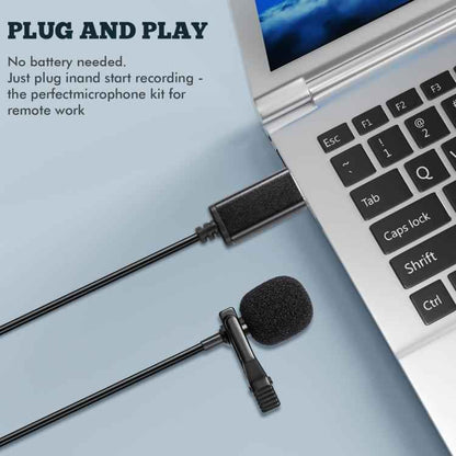 USB Interface Lavalier Microphone for Laptop Live Conference Recording
