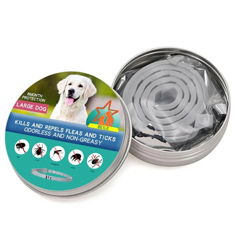 Pet Deworming Calming Collar Fleas Ticks Removing, Aluminum Box Packing - Shello's Creative Boutique