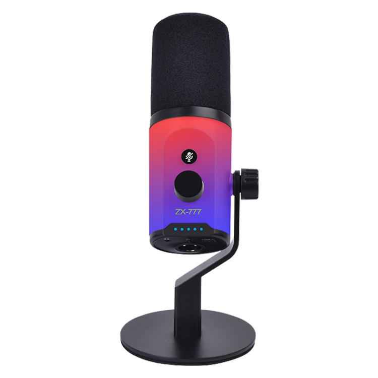 XTUGA ZX-777 XLR / USB-C Dynamic Microphone RGB Light Noise Reduction for Live