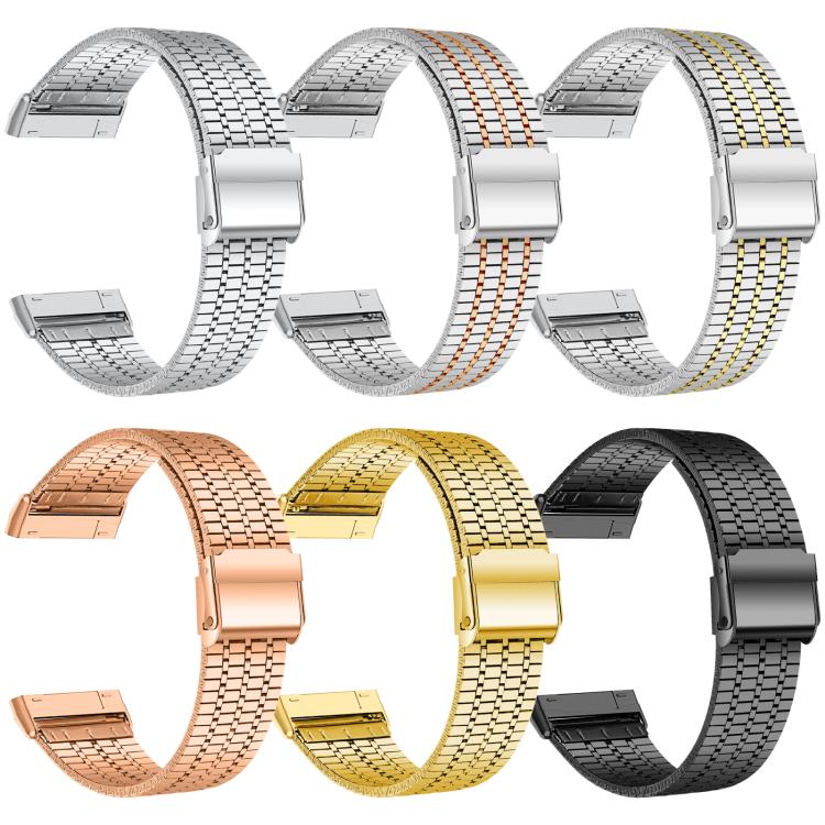 xDfind Seven Beads Buckle Stainless Steel Watch Band, For Fitbit Versa 4 / 3 / Sense 2 / Sense