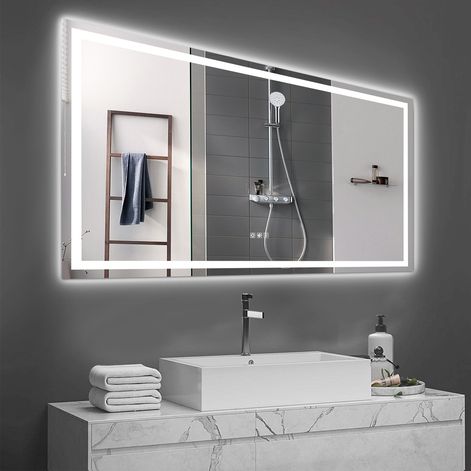 72"×36" LED Mirror Light Bathroom,anti-Fog & Dimming Led Bathroom Vanity Mirror eprolo