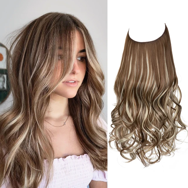 One-piece women's hair extension piece with abundant hair volume U-shaped fishing line invisible and natural long curly hair eprolo