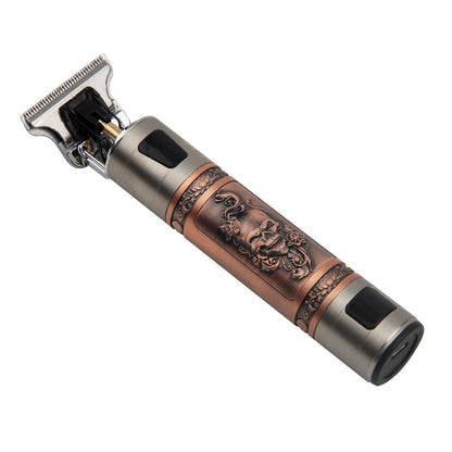 T9 Hair Clipper Oil Head Push Digital Display Carving Skull Small Hair Clipper Trimming Shaved White USB Charging Zinc Alloy eprolo