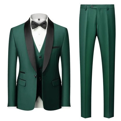 New Grooms men Men Wedding Suits Shawl Lapel Groom Tuxedos - Shello's Creative Boutique