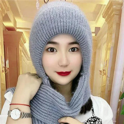 Hats Women's Autumn And Winter Hats Scarves One Piece Squirrel Fur Snow Hats Plush Wool Hats Plush Ear Protection Knitted Hats - Shello's Creative Boutique