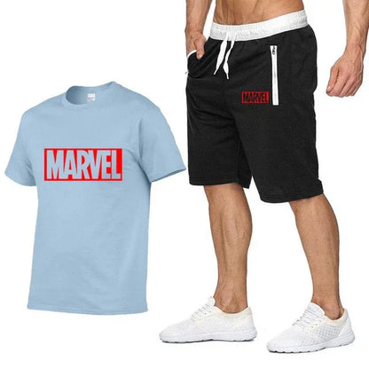 Cotton T Shirts+Shorts Men Sets Brand Clothing Two Pieces Tracksuit - Shello's Creative Boutique