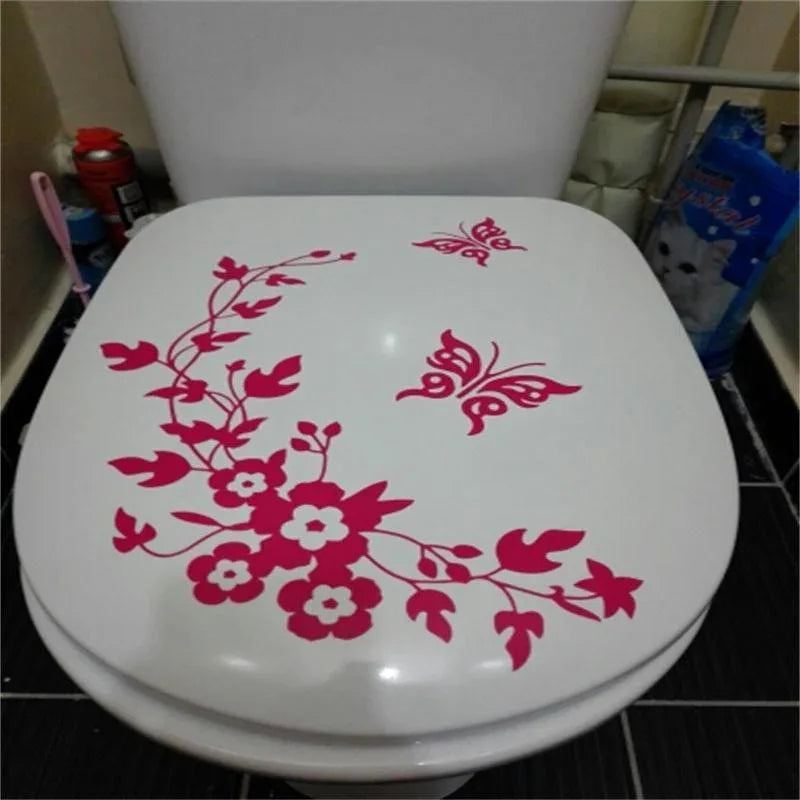 ZooYoo Decorative Butterfly Flower vine bathroom vinyl wall stickers home decoration - Shello's Creative Boutique