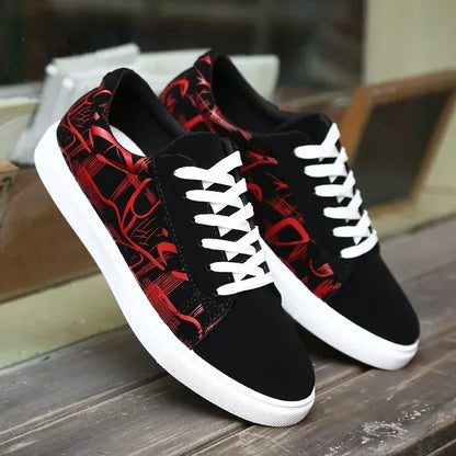 Men’s Vulcanized Canvas Shoes – Graffiti High-Top Sneakers for Summer Style - Shello's Creative Boutique