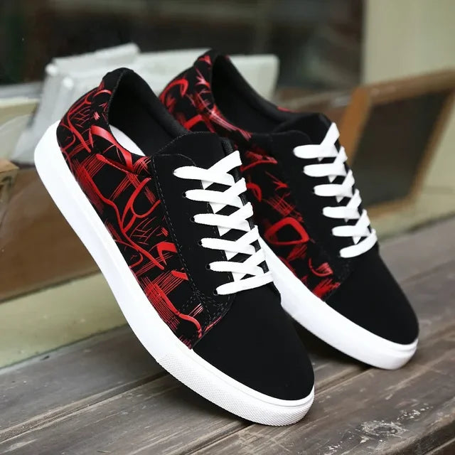 Men Vulcanized Canvas Shoes for Men Summer Graffiti High Top Men's Sneakers Shello Creative Boutique
