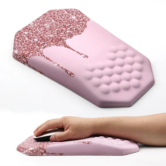 Ergonomic Mouse Pad Wrist Support with Massage Design Wrist Rest Pain Relief Mousepad with Memory Foam&Non-Slip PU Base Mousepad - Shello's Creative Boutique