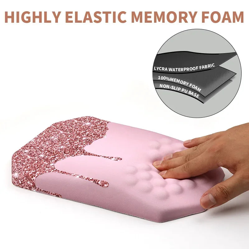 Ergonomic Mouse Pad Wrist Support with Massage Design Wrist Rest Pain Relief Mousepad with Memory Foam&Non-Slip PU Base Mousepad - Shello's Creative Boutique