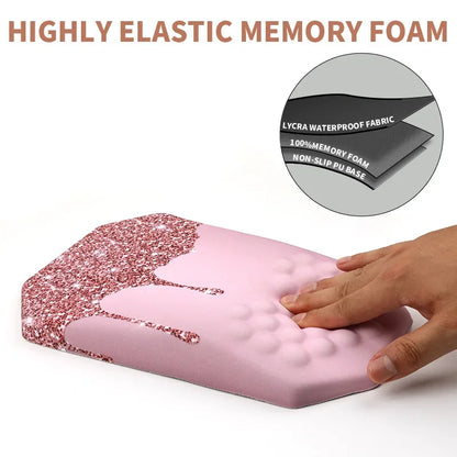 Ergonomic Mouse Pad Wrist Support with Massage Design Wrist Rest Pain Relief Mousepad with Memory Foam&Non-Slip PU Base Mousepad - Shello's Creative Boutique