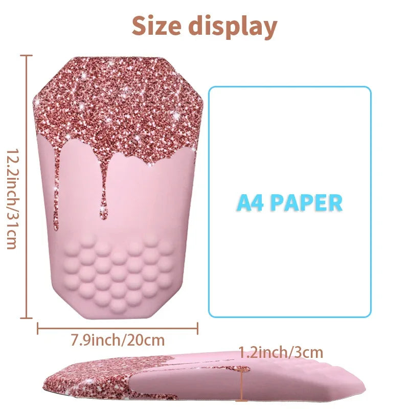 Ergonomic Mouse Pad Wrist Support with Massage Design Wrist Rest Pain Relief Mousepad with Memory Foam&Non-Slip PU Base Mousepad - Shello's Creative Boutique