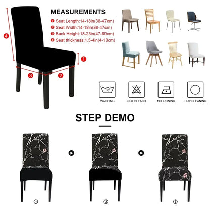 European Elements Style Cover For Dining Living Room Chair Flowers Pattern Dining Furniture - Shello's Creative Boutique