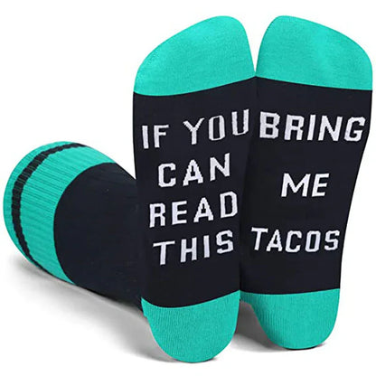 "IF YOU CAN READ THIS" Funny Letter Socks - Cozy Cotton Winter Socks - Shello's Creative Boutique