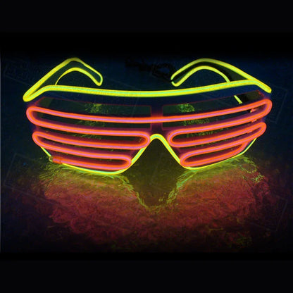 Double-colored Neon Luminous Glasses Flashing Eyeglass Party Wire LED Light Glasses Halloween Fluorescent Glowing Glasses Party - Shello's Creative Boutique