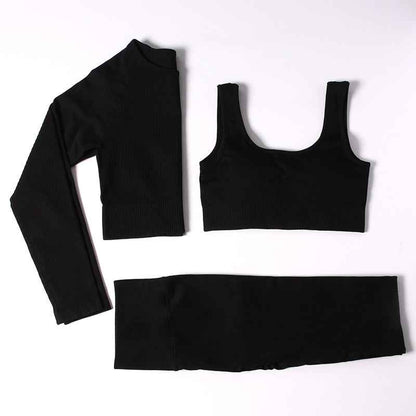 Women Gym Clothing High Waist Yoga Pants Tracksuit Fitness Clothing Two or Three-Piece Set