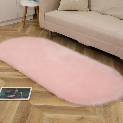 Imitation Wool Oval Plush Carpet – Soft Luxury for Any Space - Shello's Creative Boutique