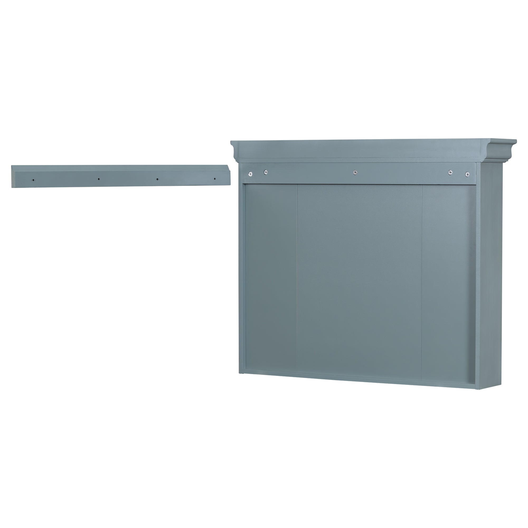 35 ''x 28' 'blue wall mounted bathroom storage cabinet with mirror door and medication cabinet with 6 open shelves eprolo