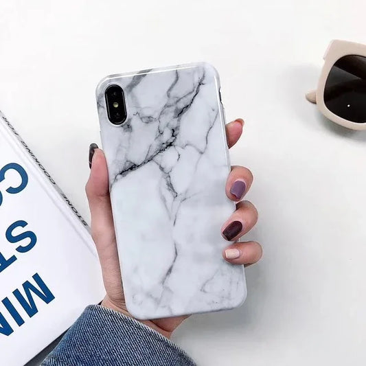Luxury Marble Case For iPhone 7 Case Soft Silicone Back Cover For iPhone 6 6S 7 Plus 8 Plus Coque iPhone X XR XS Max Case Cover - Shello's Creative Boutique