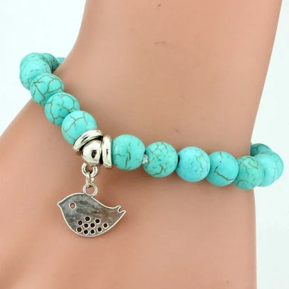 Vintage Boho Charm Bracelets Bangles Women Natural Stone Tree of Life Elephant Owl Pendant Bead Bracelet Men Jewelry - Shello's Creative Boutique