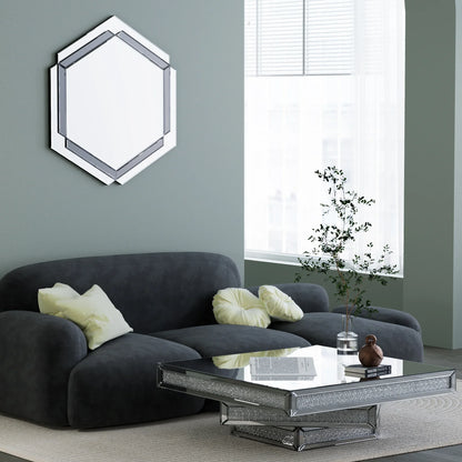28 x 31.5 inches Wall-Mounted Silver Decorative Round Wall Mirror - Shello's Creative Boutique