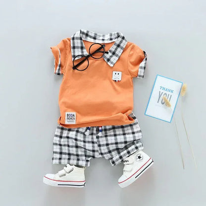 Two Children's Clothing Boy Cotton Suit Gentleman Undertakes Small Children's Clothing - Shello's Creative Boutique