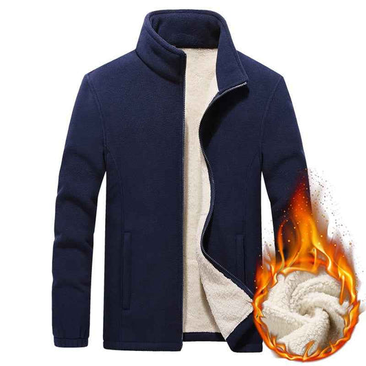 Plus-Size Winter Men’s Thick Fleece Hooded Jacket – Comfort and Warmth Redefined