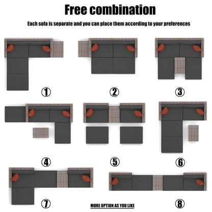 Luxury 5-Piece Outdoor Patio Furniture Set - Premium Wicker Sectional Sofa