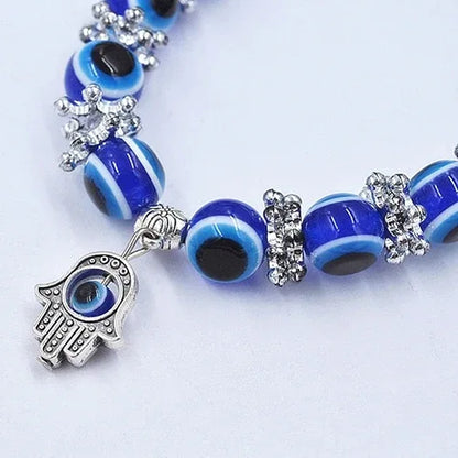 Handmade Hamsa Fatima Bangle Evil Eye Beads Elastic Couple Bracelet Femme Jewelry - Shello's Creative Boutique
