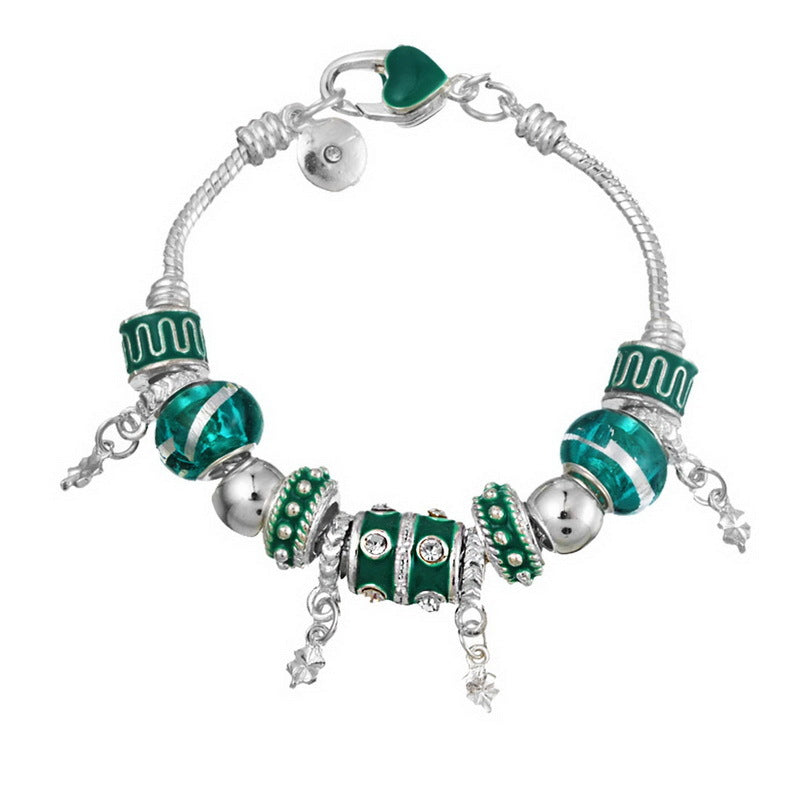 Pink Crystal Charm Silver Bracelets Bangles for Women With Murano Beads Silver Bracelet Jewelry eprolo