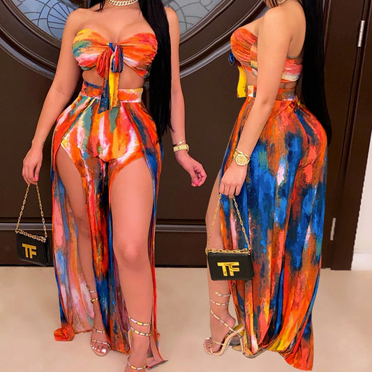 New Product European And American New Summer New Style Printed Sexy Tube Top Two Piece Set eprolo