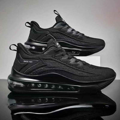 Flyknit Height Increasing Running Shoes for Men - Spring New Shock-Absorbing Air Cushion Sports Shoes