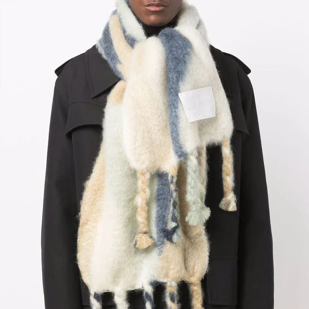 Scarf Women Men Winter Blanket Shawl Wraps Warm Mohair Scarves Geometry Print Cashmere - Shello's Creative Boutique